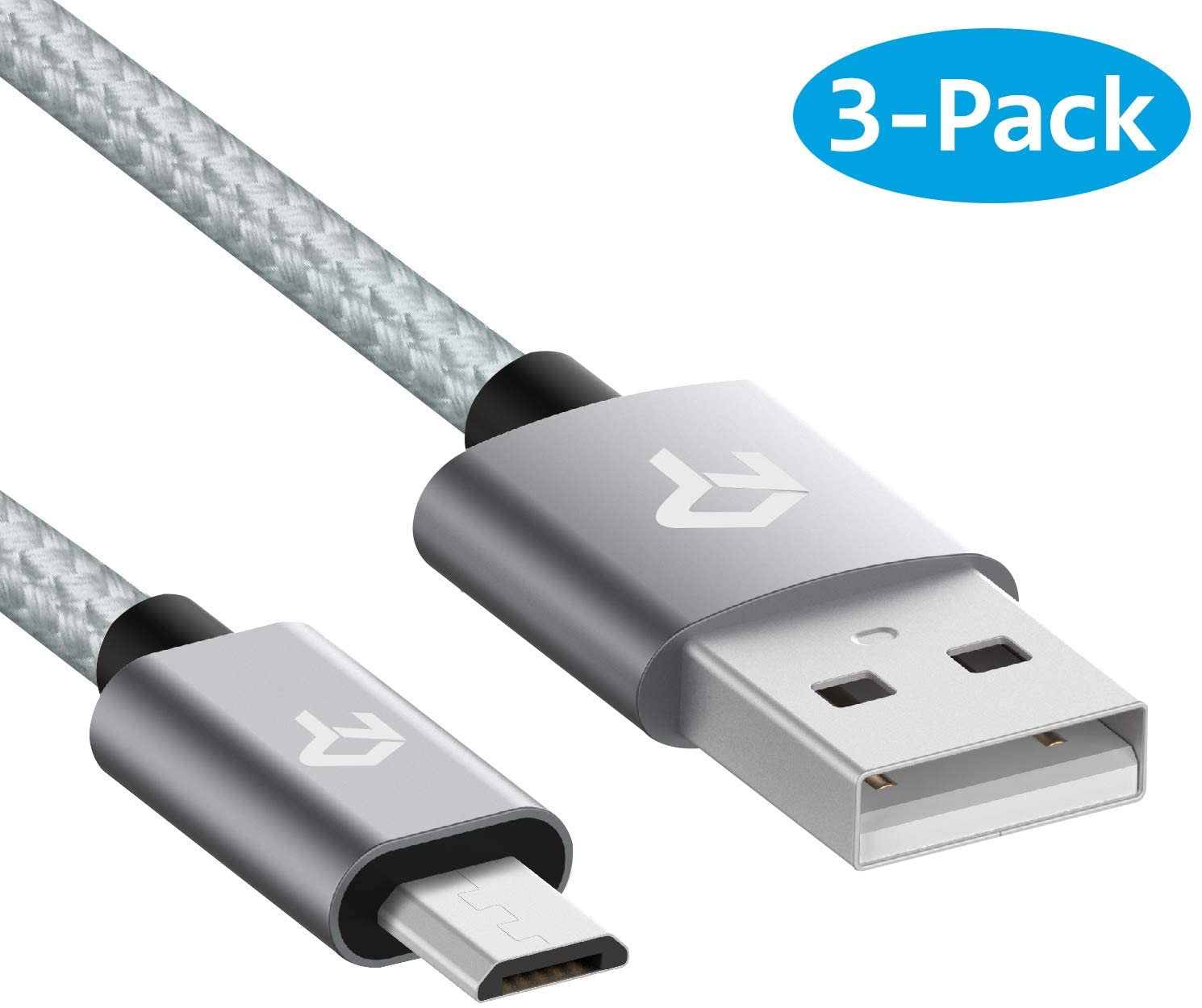 Rankie Micro USB Cable High Speed Data and Charging, Nylon Braided Charger Cord, 3-Pack, 3 Feet Rankie Micro USB Cable High Speed Data and Charging, Nylon Braided Charger Cord, 3-Pack, 3 Feet